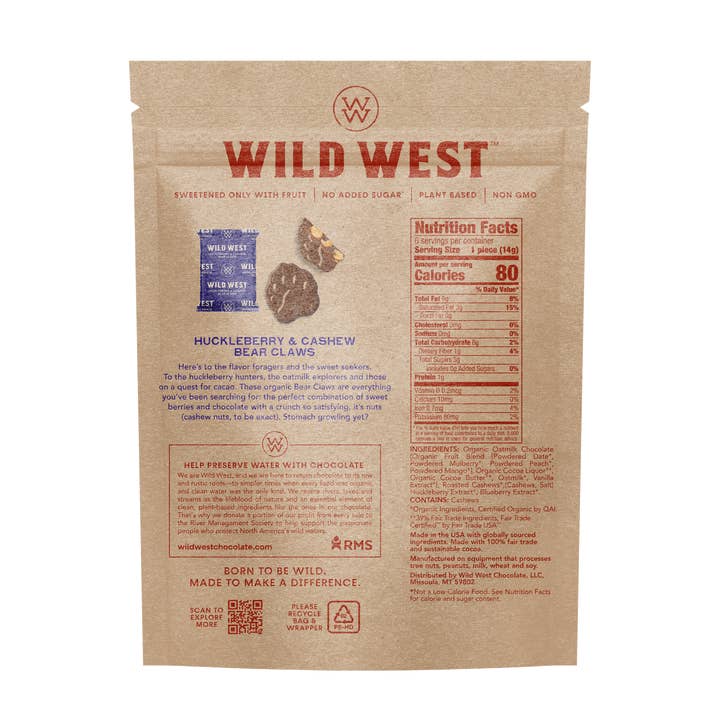 Wild West Chocolate - Wholesale Chocolate Covered Sweets - Huckleberry & Cashew Bear Claws Master Case5