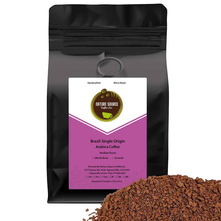 Café Arabica d'origine unique du Brésil | Torréfaction moyenne | 4 lb pour la vente par Nature Source Coffee Inc.