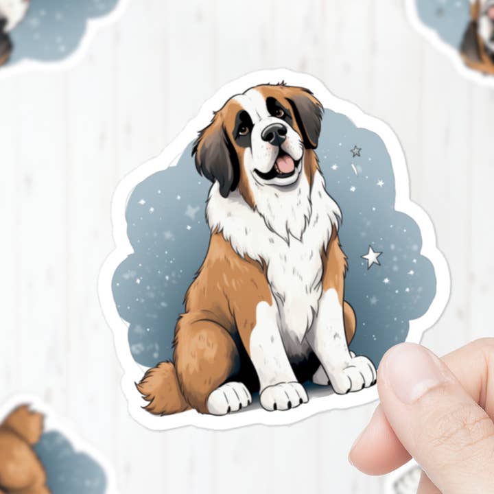 St. Bernard klistermærke | Kæledyr, hundeklistermærke for engroshandel hos Mystical Clarity
