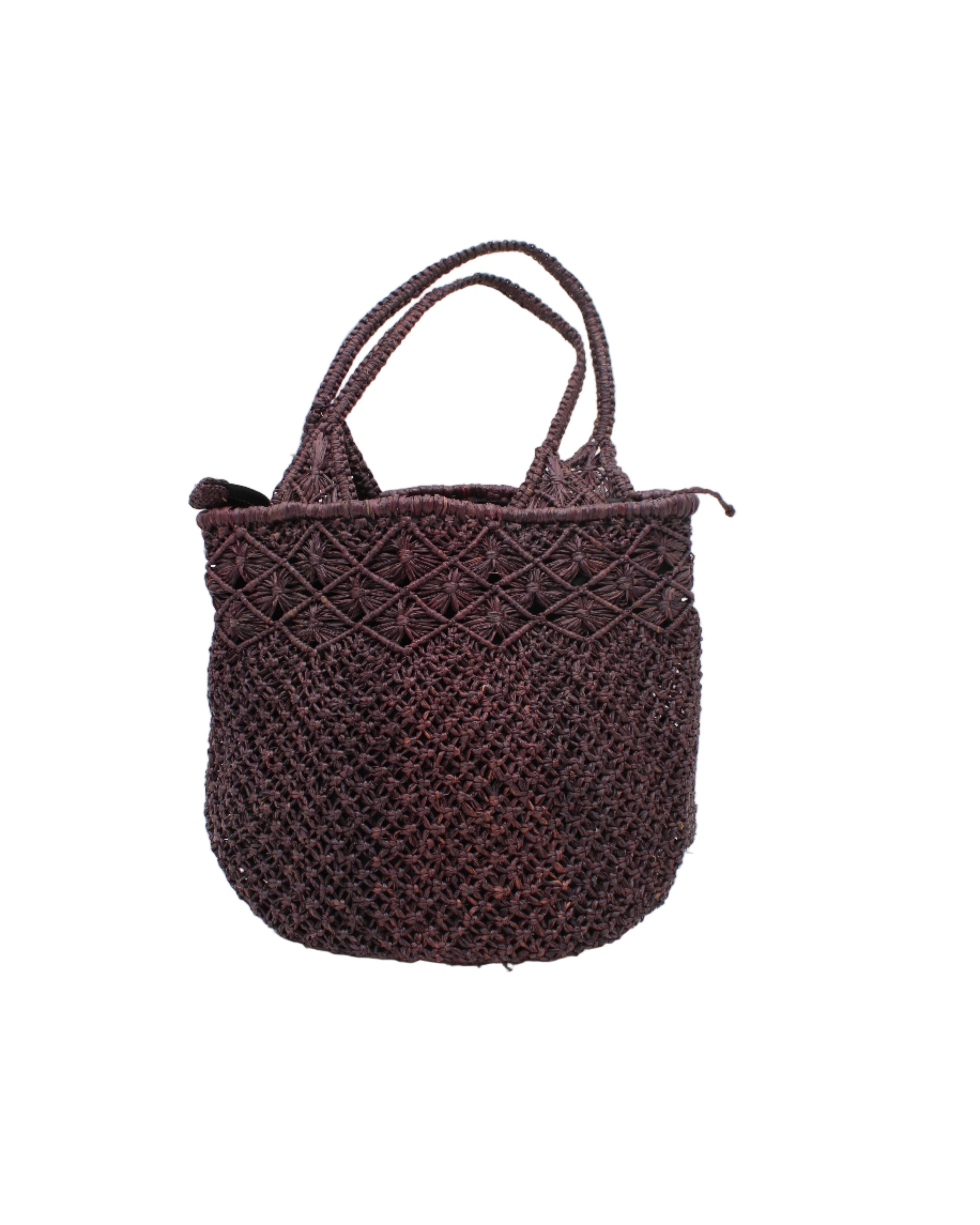 Shebobo - Vente Sac de plage - Sac à main en paille crocheté et macramé diamant Luca7