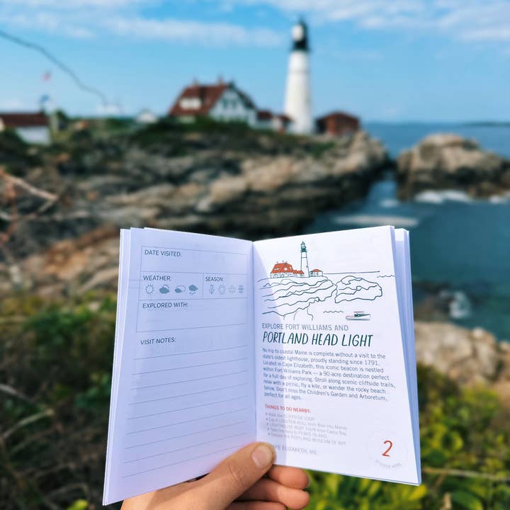 Reclaimed Maine Co. - Wholesale Notebook - Maine Lighthouse Road Trip Book | Travel Guide1