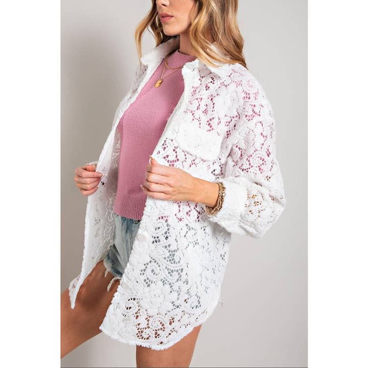 GIACCA IN PIZZO CON BOTTONI 8720-5 per la vendita all'ingrosso da parte di Coloring You