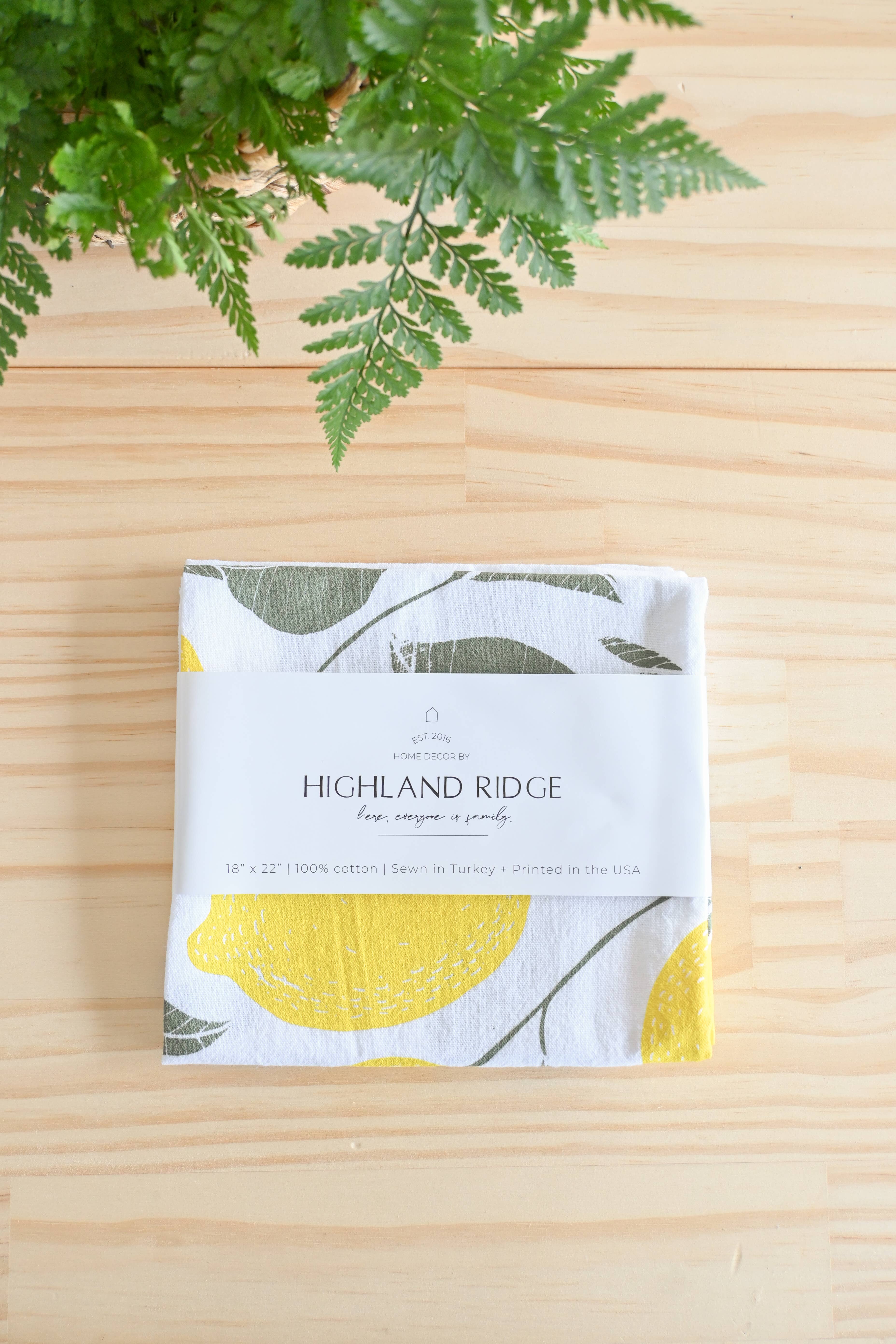 Highland Ridge  |  Handmade Home Decor – wholesale Kökshandduk – Diskhandduk med citrontryck7
