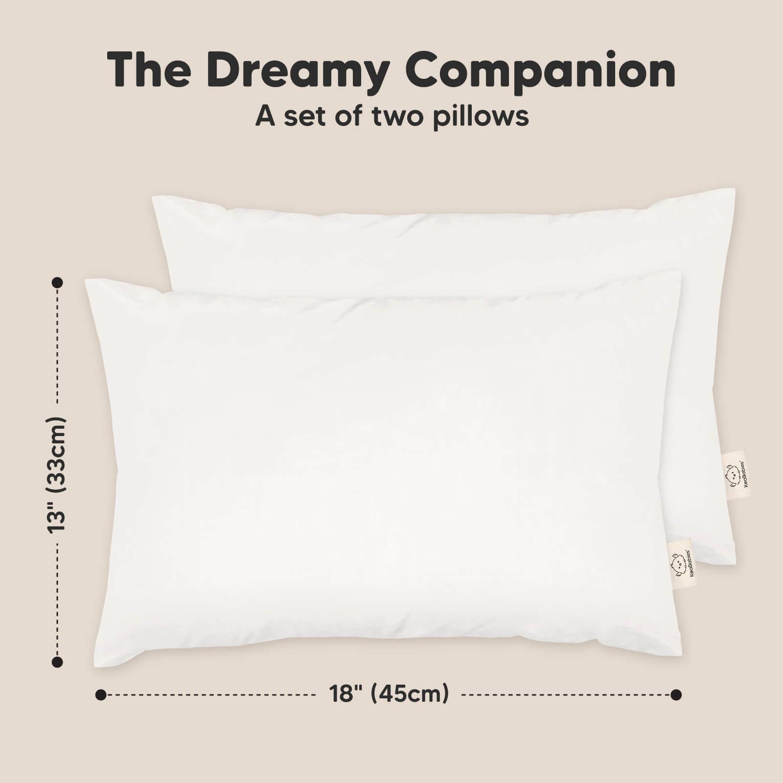 Bianco KeaBabies, cuscini per dormire per bambini, 13 x 18, confezione da 2 in vendita all'ingrosso su Faire2