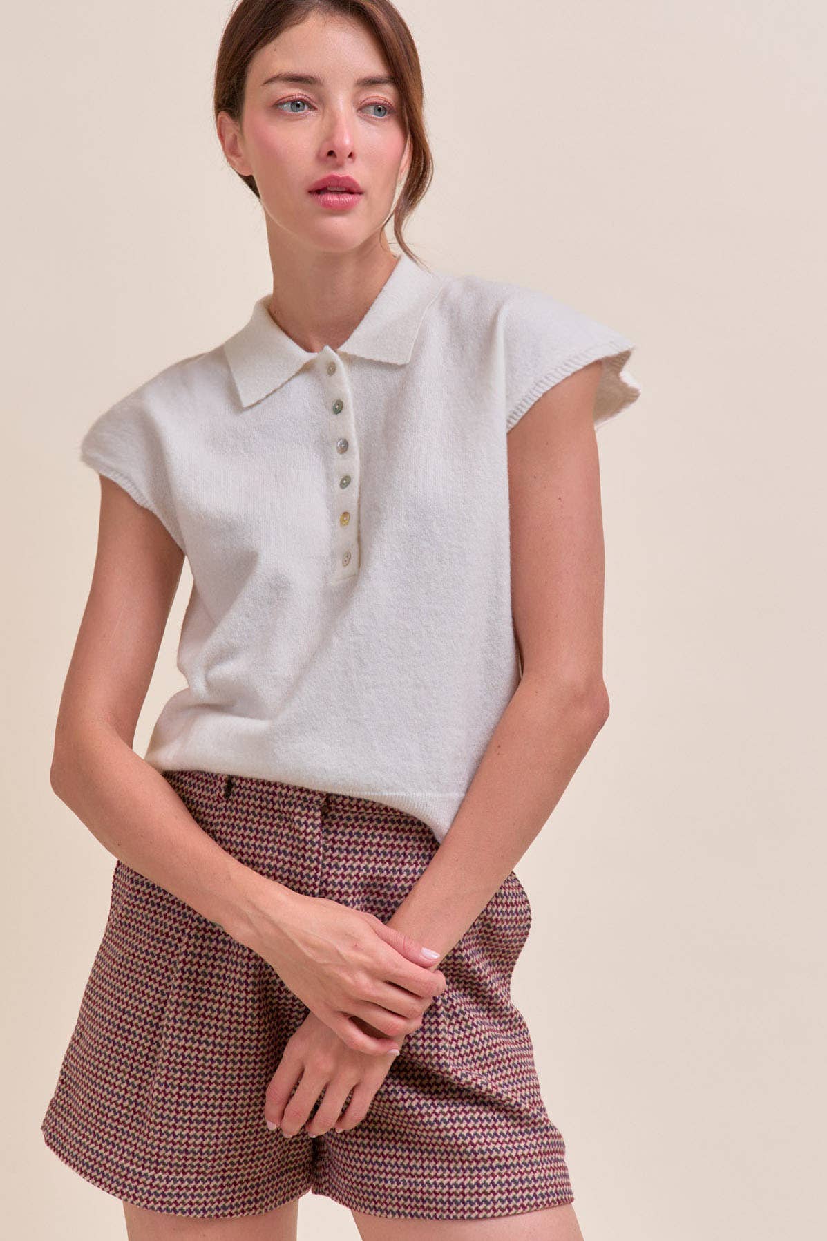 &MERCI – wholesale Tröjväst – Dam – ÄRMLÖS TRÖJA MED KRAGE MSW112316