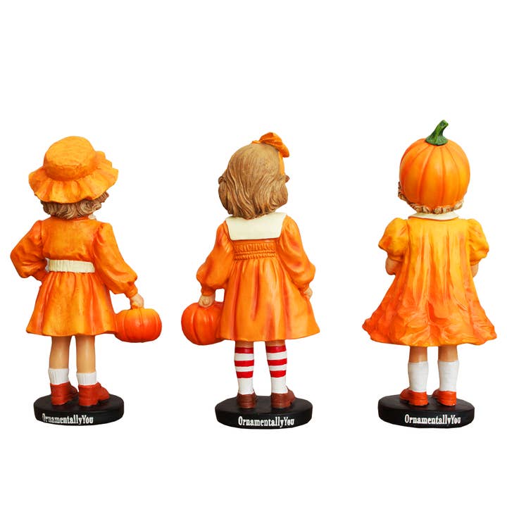 OrnamentallyYou - Vente Figurine décorative - Ensemble de 3 figurines fille citrouille accueillante5