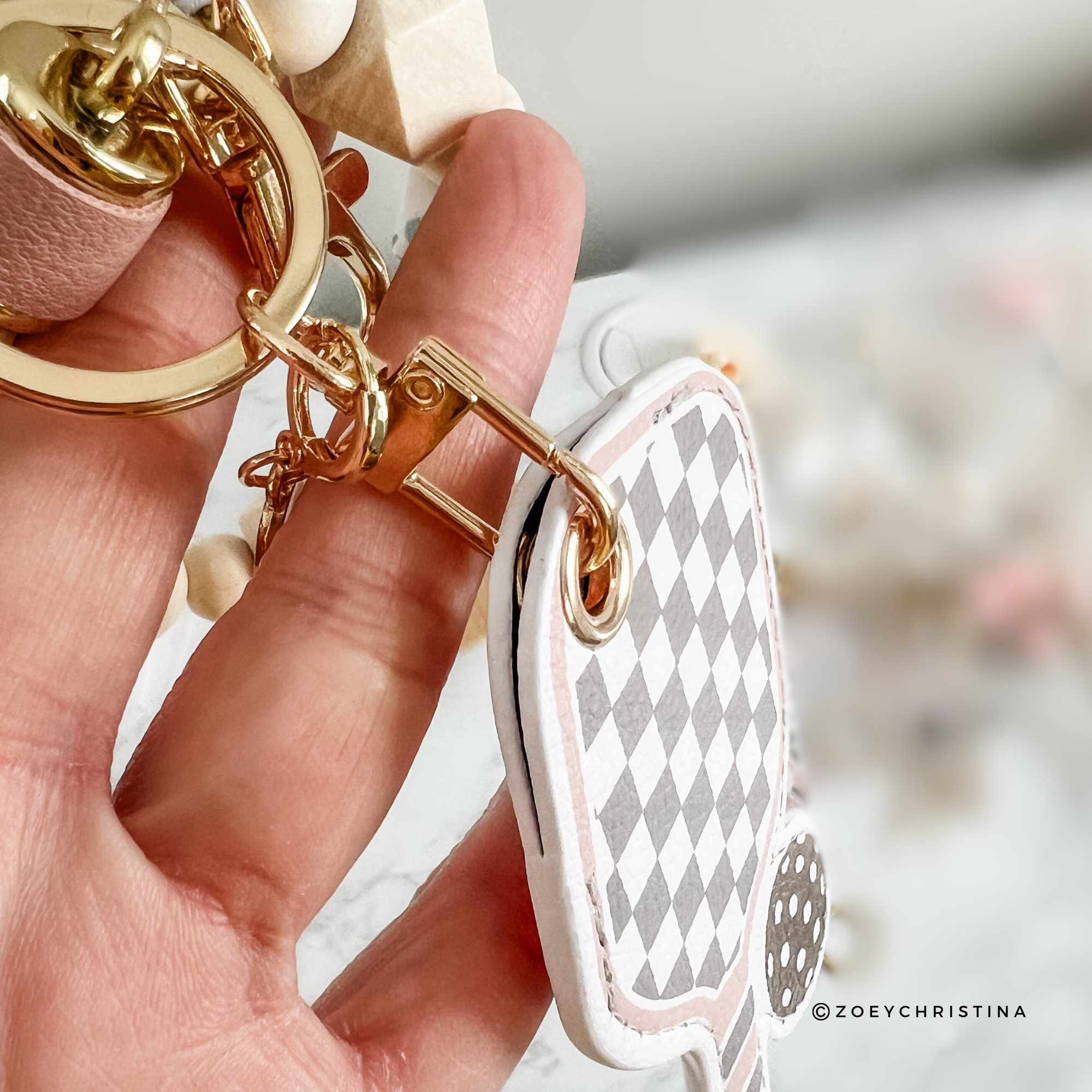 Zoey Christina - Wholesale Keychain - Women's - Pickleball Keychain – Neutral Colors with Optional Wristlet9