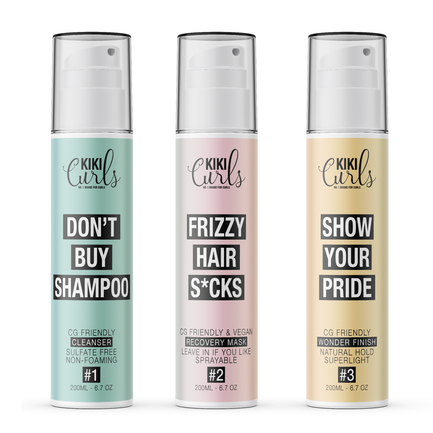 HairBRNDS - Wholesale Hair Shampoo - Kiki Curls Heaven in a Box 3x200ml3