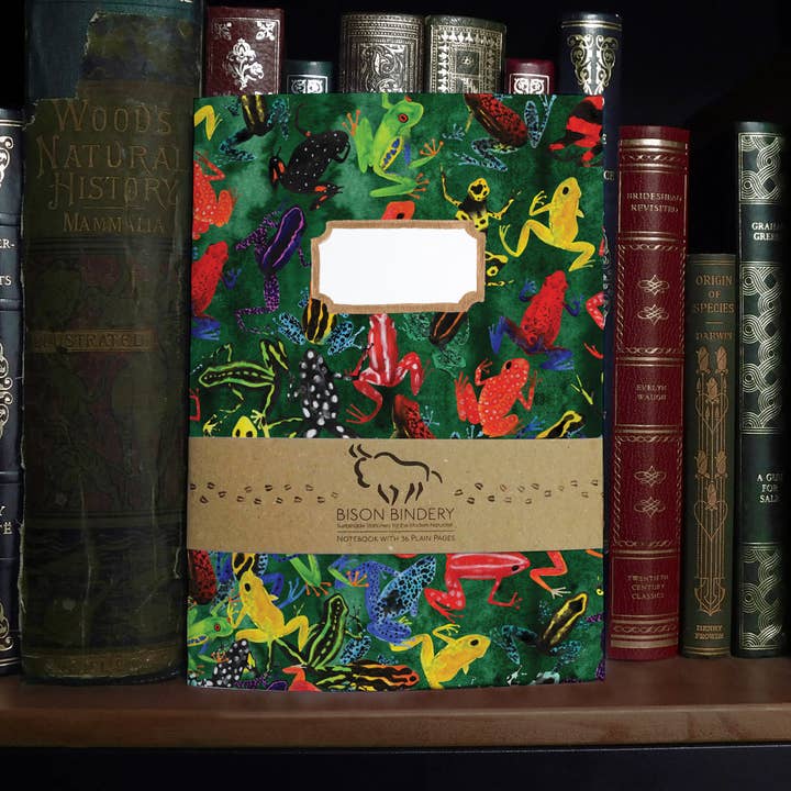 Dendrobatidae Frog A5 Recycled Notebook - 36 Plain Pages for wholesale by Bison Bindery