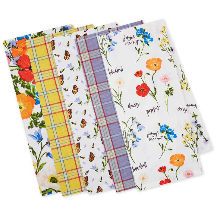 Design Imports - Wholesale Tea Towel - Summer Meadow Assorted Dishtowels- PDQ
