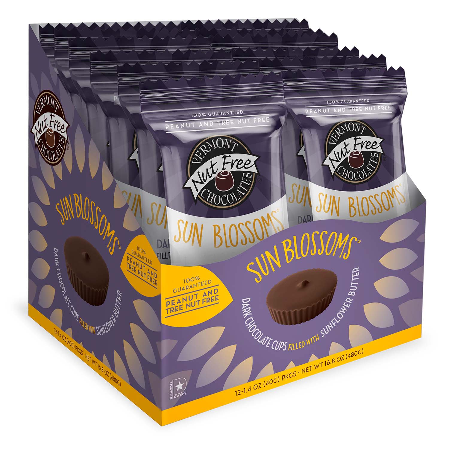Vermont Nut Free Chocolates - Wholesale Chocolate Box - 12 ct Box Chocolate Sun Blossoms®1