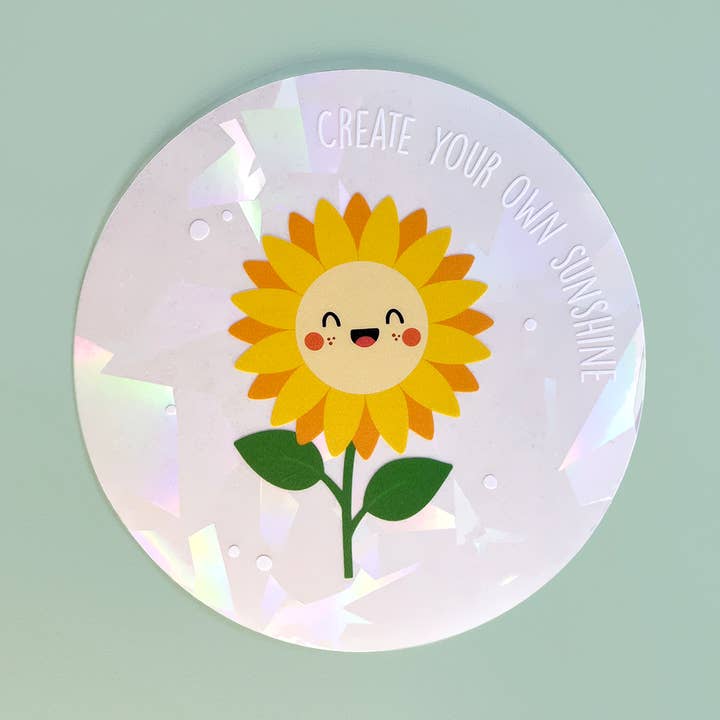 Create your own sunshine suncatcher rainbow window decal for wholesale by Doodles x Steph