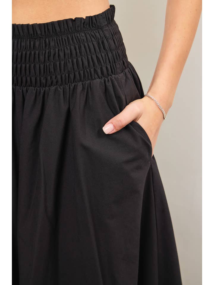 Mustard Seed - Wholesale Skirt - Women's - SMOCKED WAIST BUBBLE HEM SKIRT