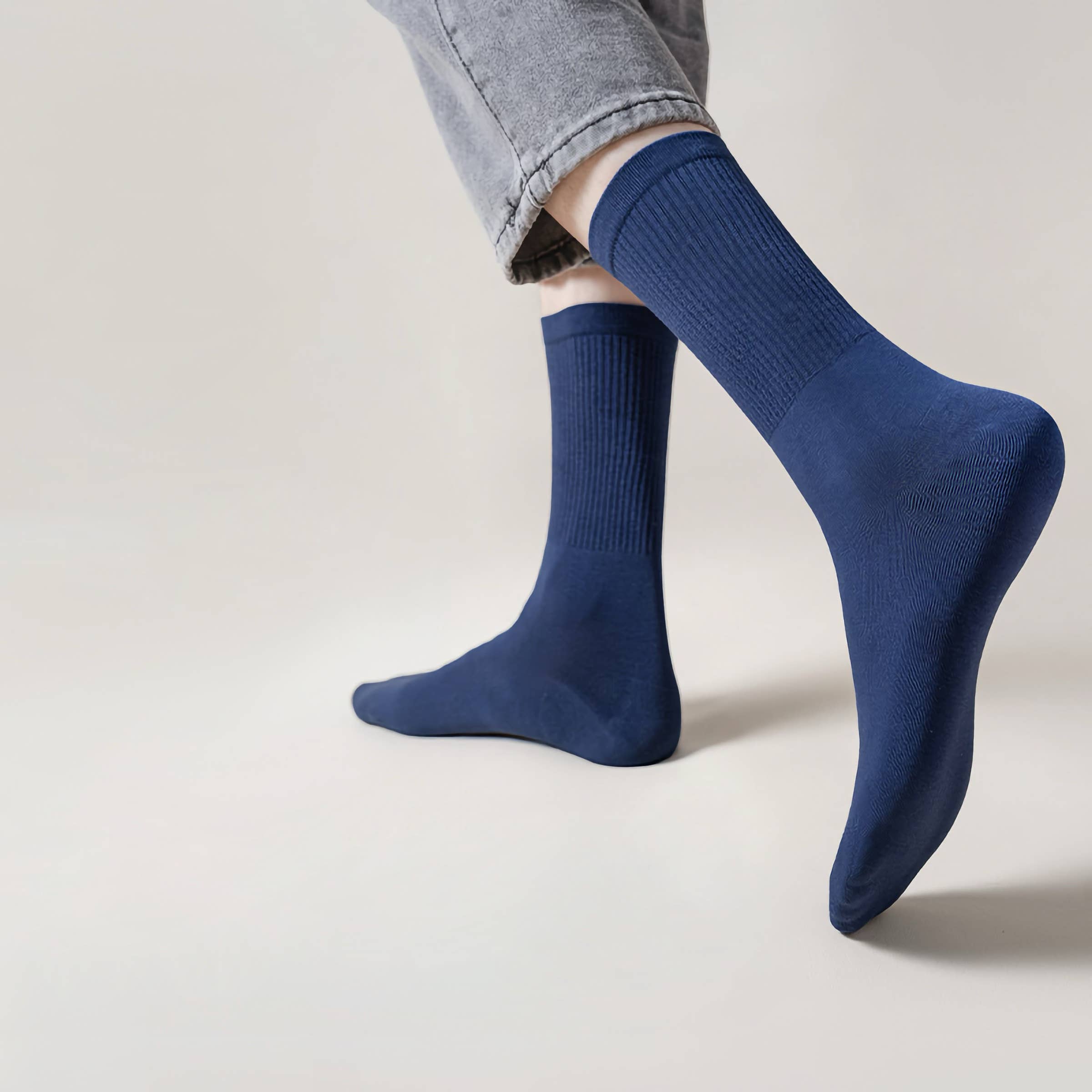 Happy Knits – wholesale Socks – Men's – Men’s Cotton Crew Socks - Soft & Breathable, Solid Colors19