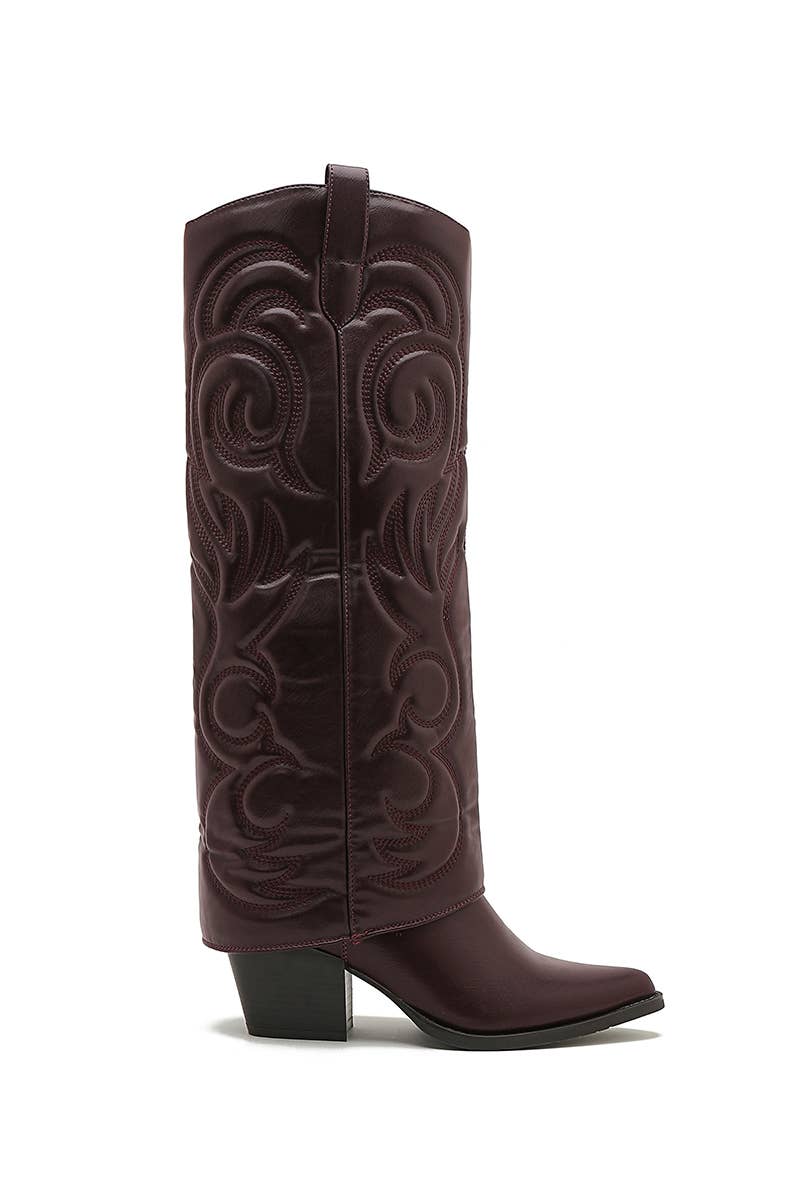 Joia Paris - Wholesale Boots - Women's - Santiag boot with heel, stitched pattern, and WZ-92 cuff7