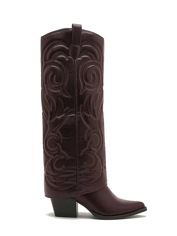Joia Paris - Wholesale Boots - Women's - Santiag boot with heel, stitched pattern, and WZ-92 cuff7