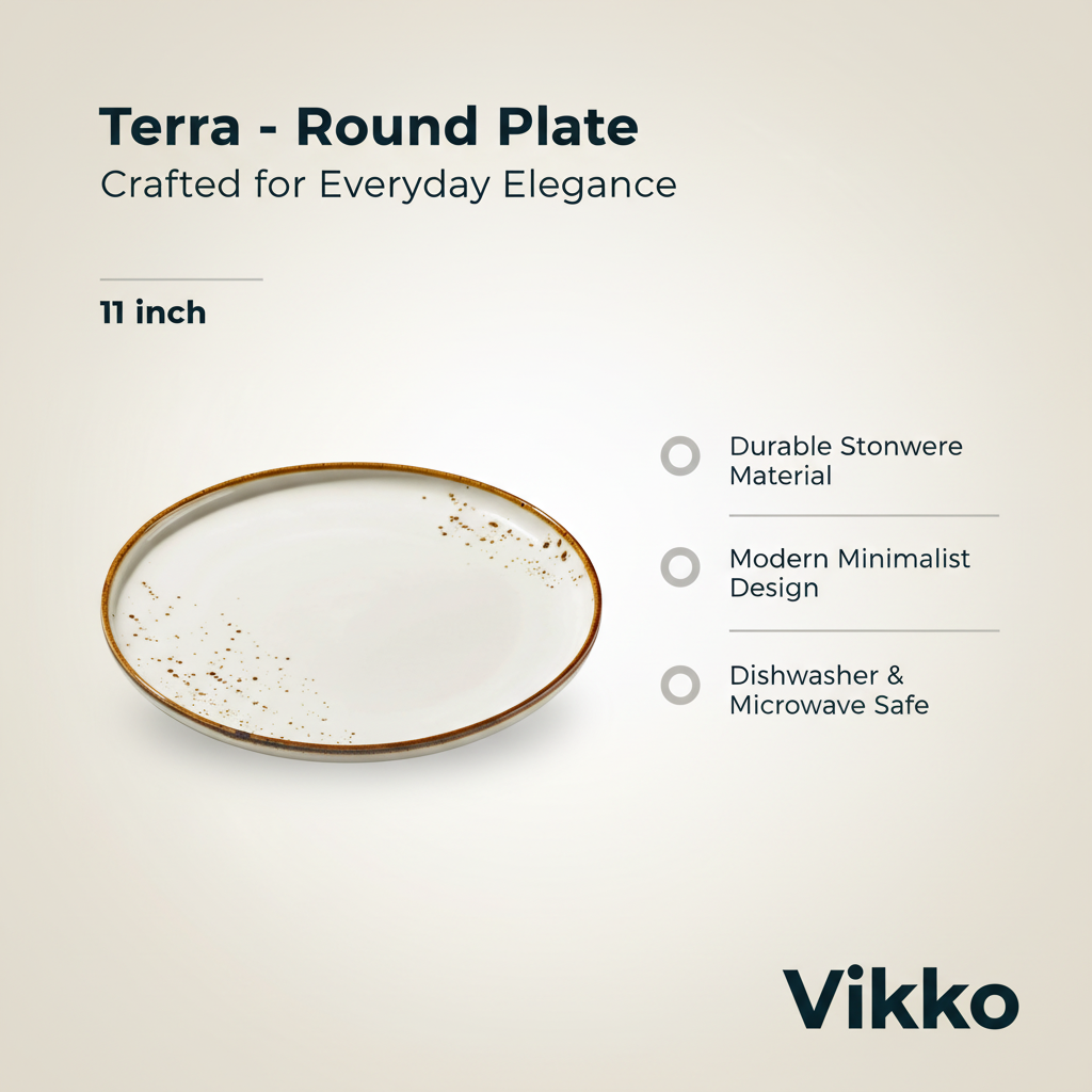 Kadra Kitchenware - Wholesale Dinner Plate - Terra - Round Plate, White, 11"3