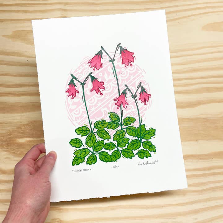 Linnea Flower - woodblock print (9x12") for wholesale by Lemuette