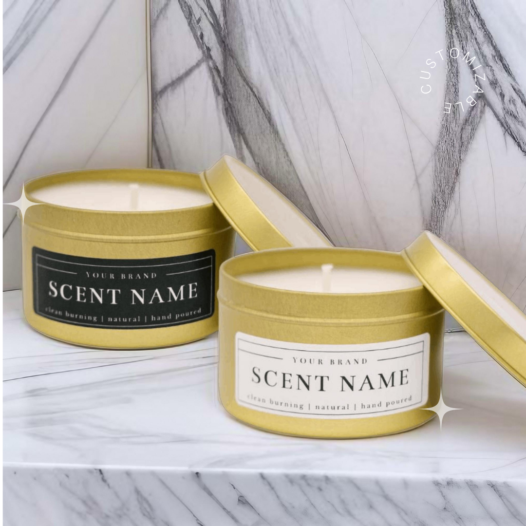 River Birch Candles - Wholesale Travel Candles - 8oz Unlabeled Gold Tin Soy Candle-Private Label-Brandless1