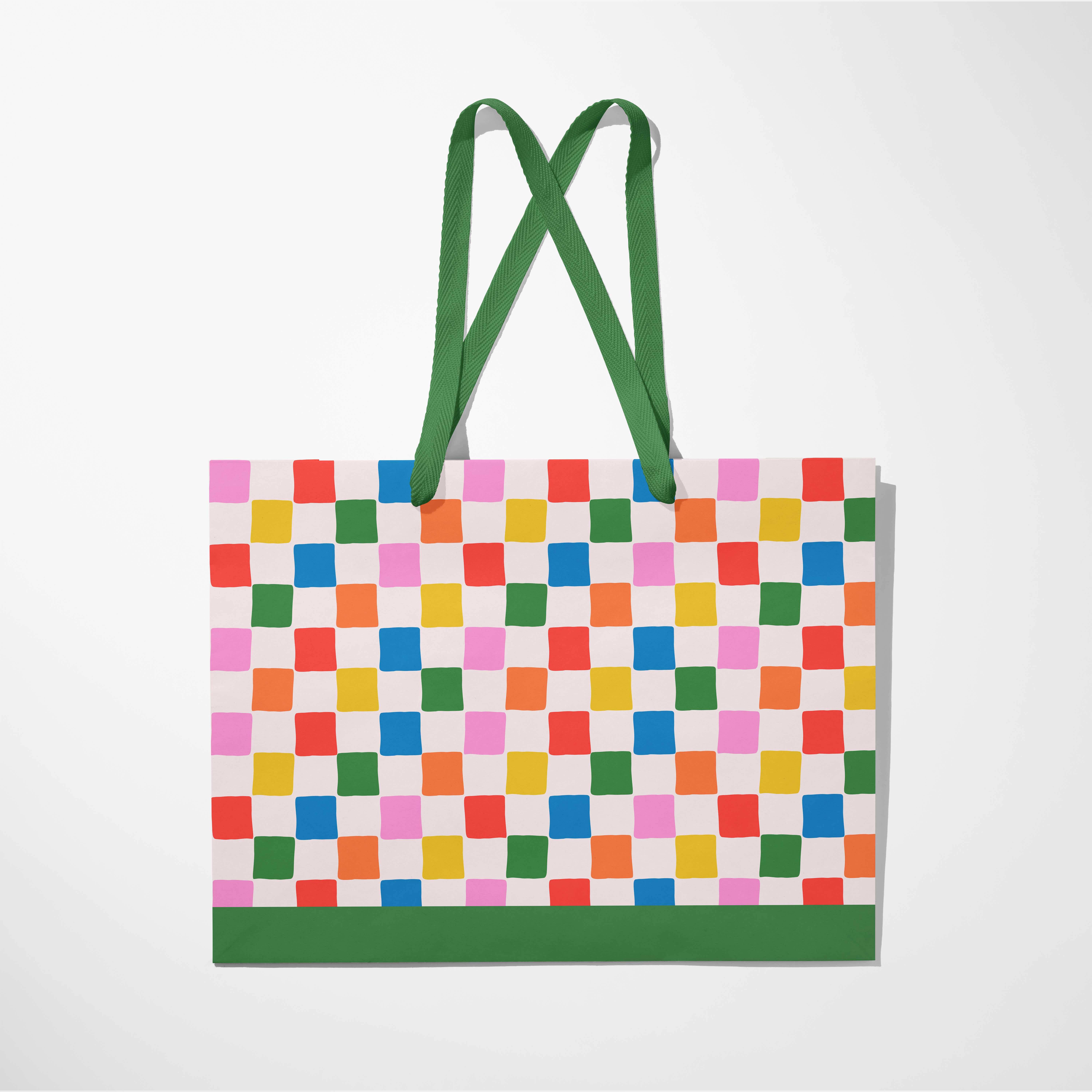 Aspen Lane - Vendita all'ingrosso Buste regalo - Borsa Regalo a Quadretti Colorata Premium | 2 misure2