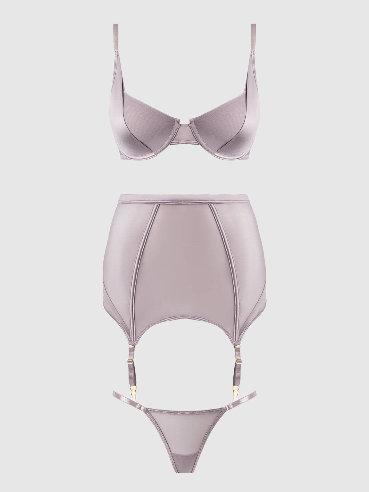 House of Desire - Wholesale Lingerie Set - Women's - RAQUEL MESH & SILKY MICRO BRA, GARTER SKIRT & G-STRING SET15