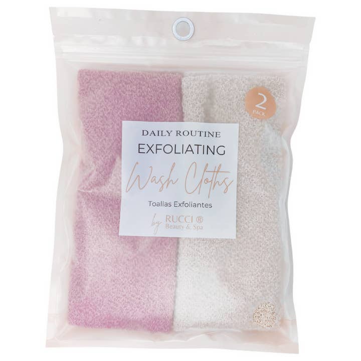 Rucci Professional - Wholesale Wash Cloth - SP112 Long Exfoliating Wash Cloth Set – 2 Pack Back Scrubber1