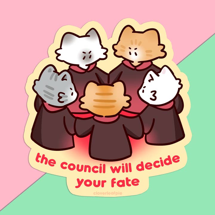 Autocollant en vinyle Kitty Council pour la vente par Cloverleafpie