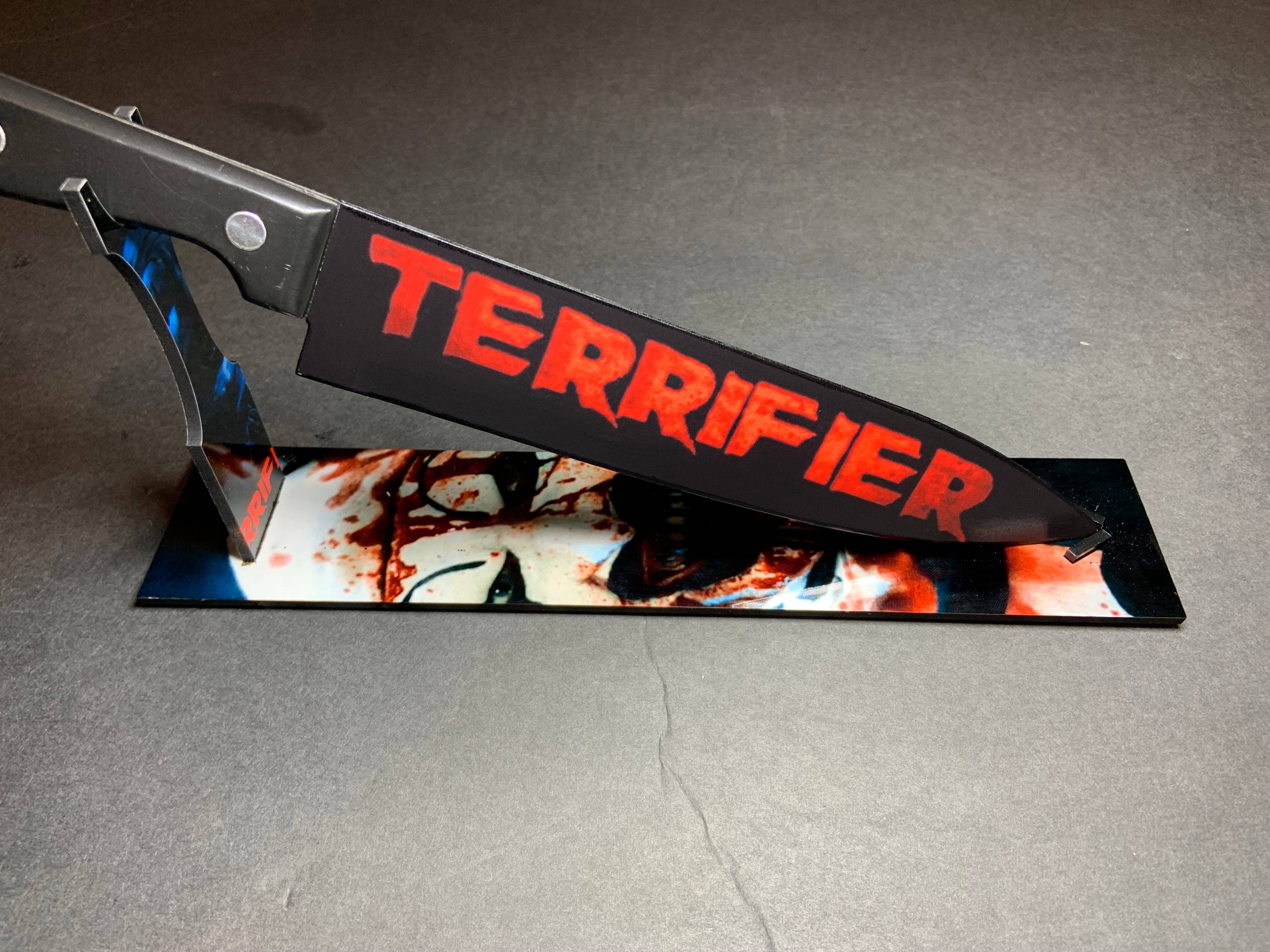 Dead Dave Designs - Wholesale Kitchen/Utility Knife - Terrifier Art the Clown Kitchen Knife With/Without Sublimated Stand2