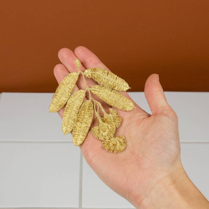 Botanopia USA - gifts , decor and cards for plant lovers - Wholesale Patch - Eucalyptus flowers embroidered brooch1