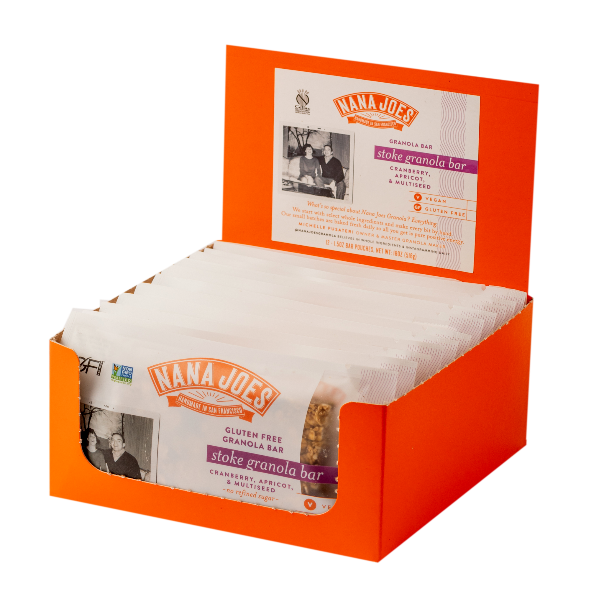 Nana Joes Granola - Venta al por mayor Barrita de aperitivo - Barra de granola Stoke: arándano, albaricoque y semillas múltiples1