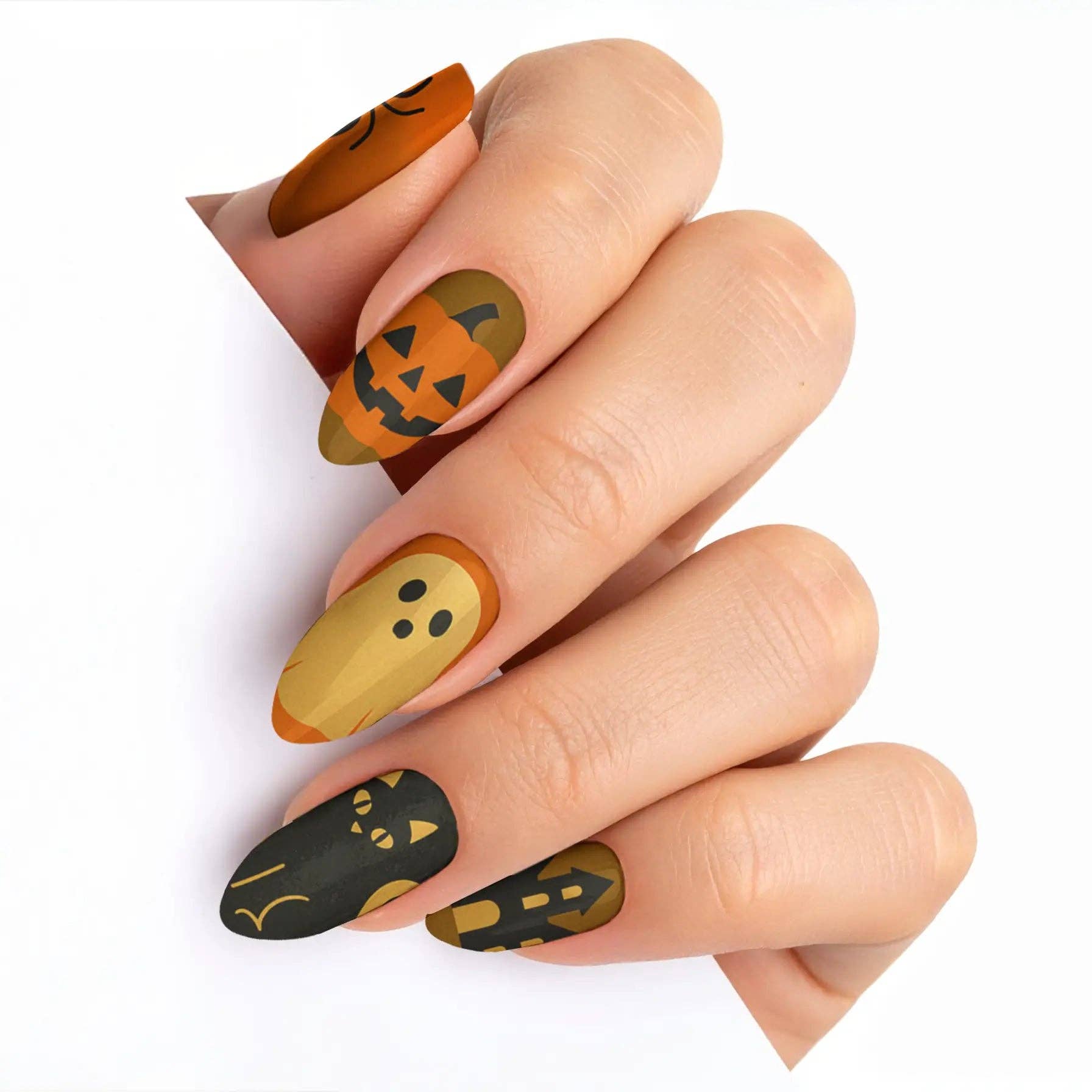 FYNE BODY - Wholesale Press-on/fake nails - Ghoul's Gold Glamour Halloween Press-On Nails0