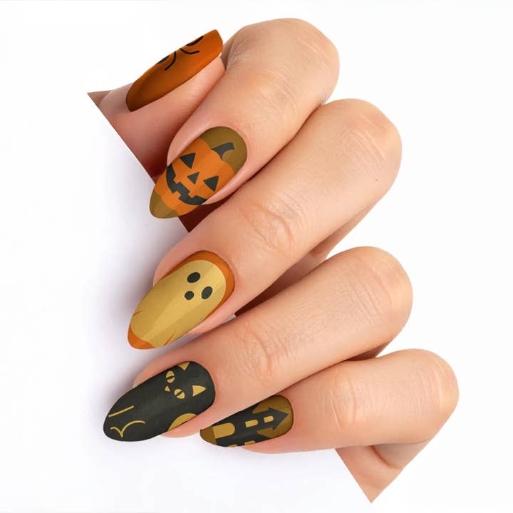 FYNE BODY - Wholesale Press-on/fake nails - Ghoul's Gold Glamour Halloween Press-On Nails