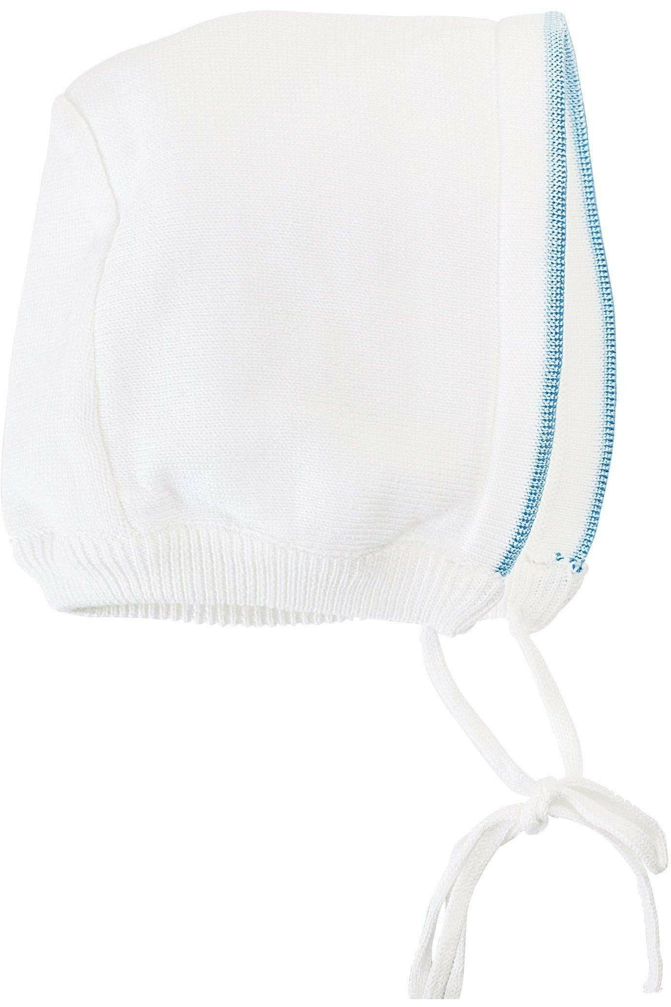 Julius Berger & Carriage Boutique - Wholesale Clothing Set - Baby - Baby Boy Knit Pearl Blue Cross Outfit + Bonnet2