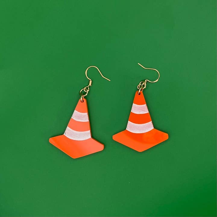 The Spooky Haus - Wholesale Dangle Earrings - Traffic Cone Earrings5