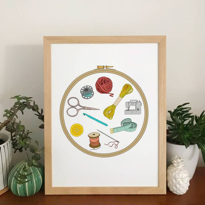 Craft Materials Print for wholesale by Kate Broughton