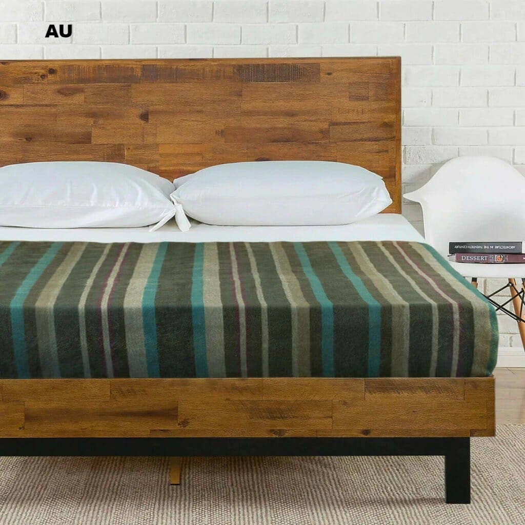 Choice Alpaca Products – wholesale Filtar – Alpacka Bed Filt - Randig75