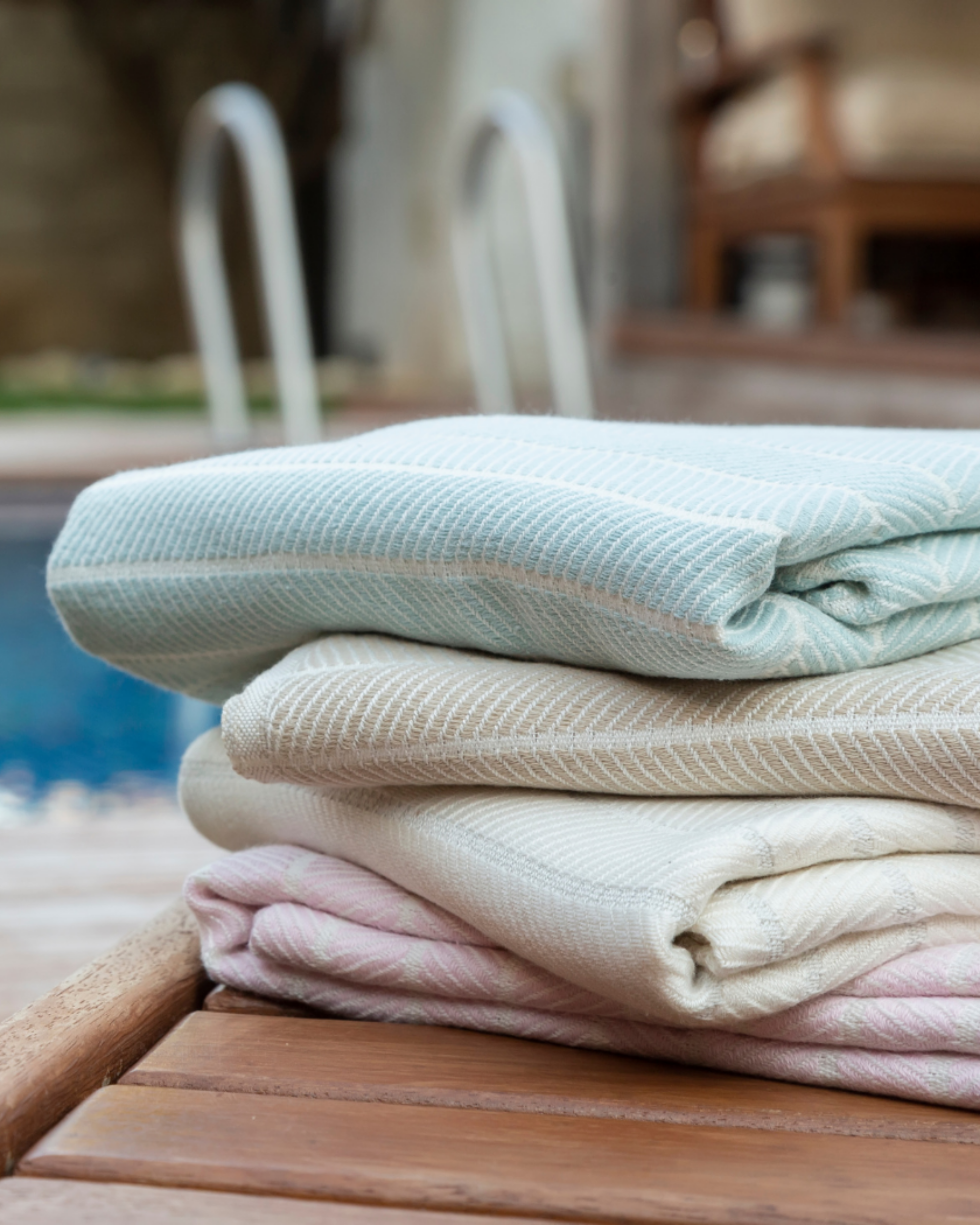 Samimi - Venta al por mayor Toallas de playa - Toalla Hammam de Algodón y Bambú ILVA, Chal Cálido - Blanco (180x100 cm)6