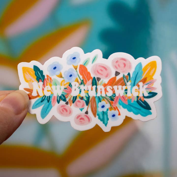 New Brunswick Canada Provincial Wild Flower Sticker 3 inch for wholesale by Paper Pattern Silk