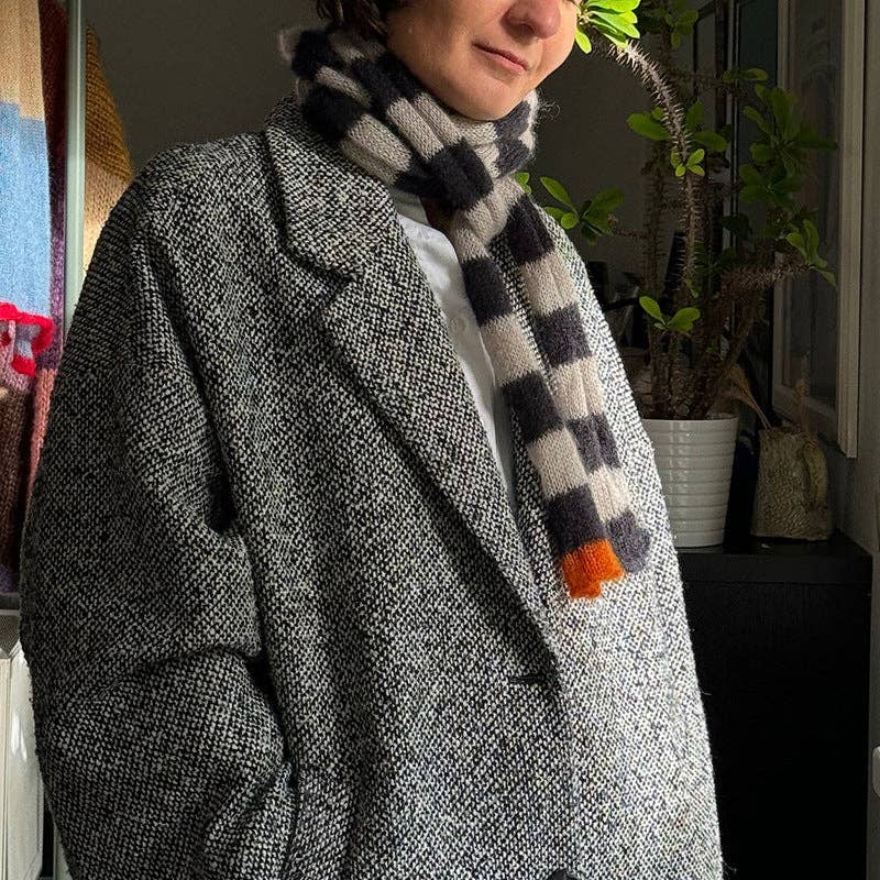 alberalkirk - Wholesale Scarf - Women's - Mohair Blend Long Loop Scarf Striped Pattern  M5A08213