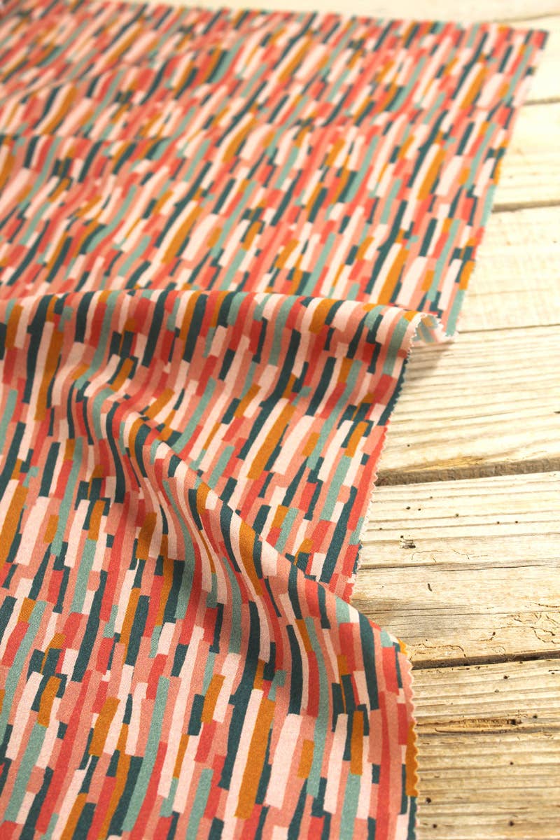 Eglantine et Zoé - Venta al por mayor Tela - Tela de popelina viscosa Roc Coral2