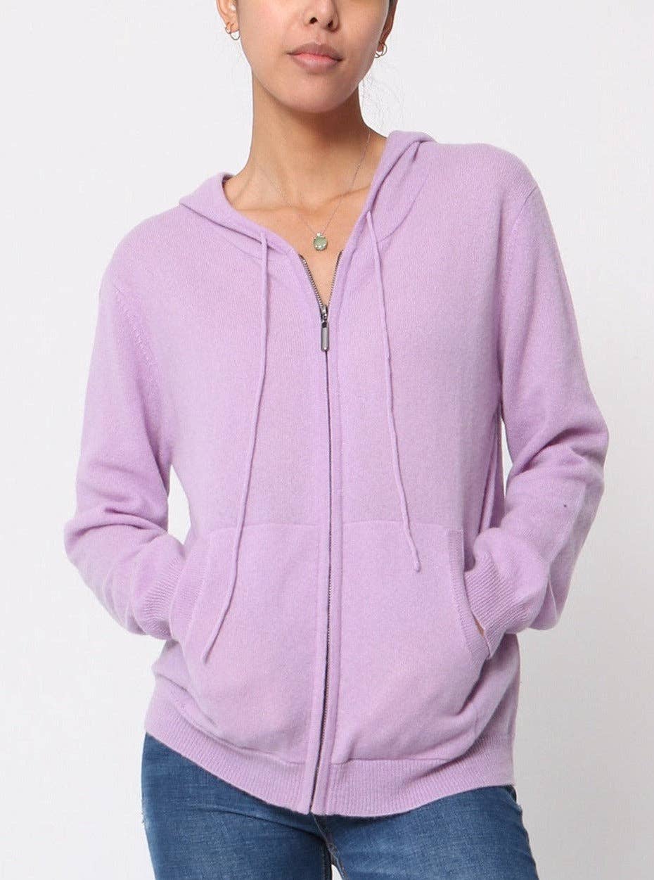 jw.atelier - Vente Sweat à capuche – femme - Gilet 100% cachemire zippé à capuche13