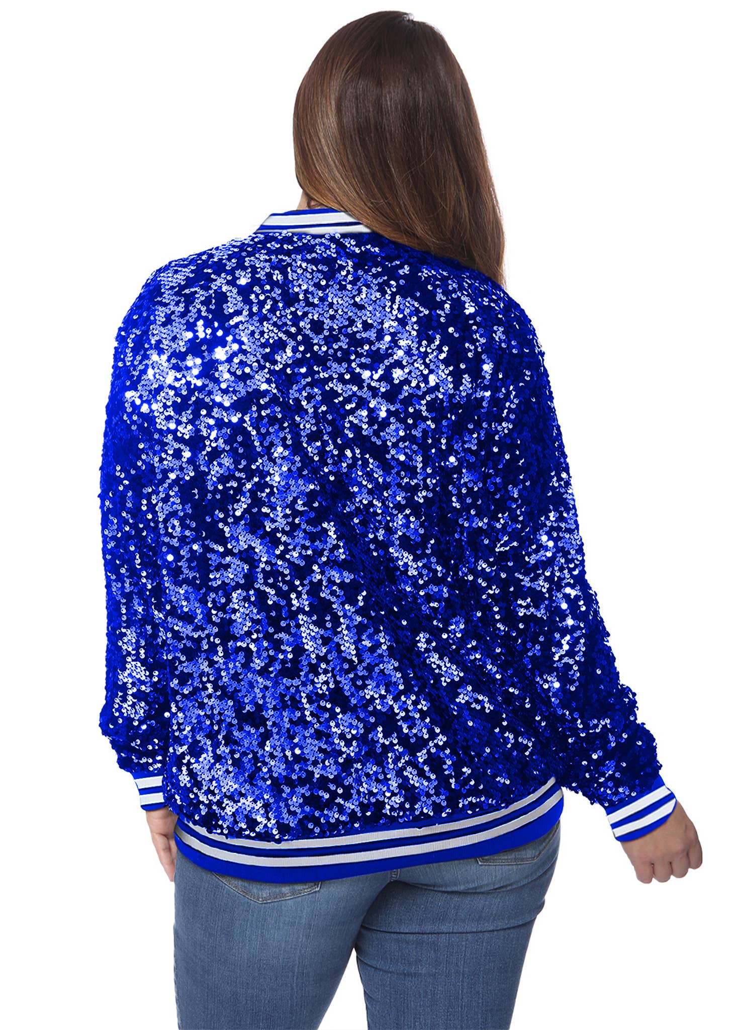 Anna Kaci Wholesale - Wholesale Bomber Jacket - Women's - Plus Size Sequin Bomber Jacket63