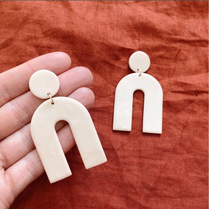 Oversized Pink Arch Polymer Clay Earrings for wholesale by Honey Dijon