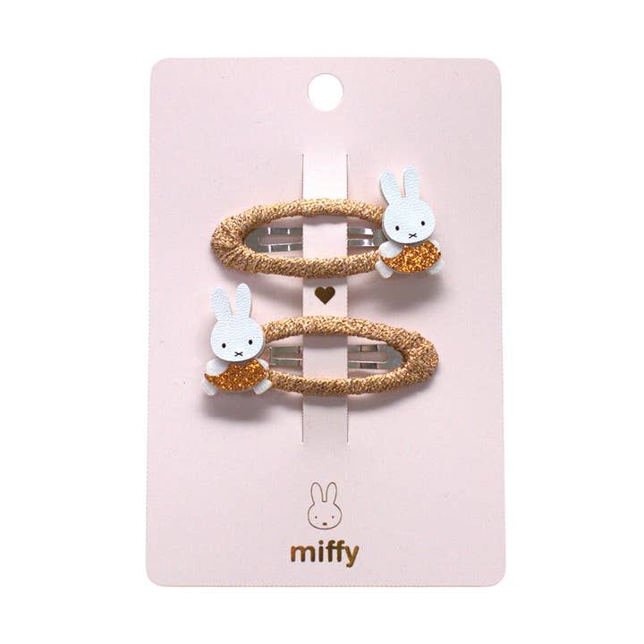 Miffy Bronze Barrettes Duo - Miffy x Yuko B Collection. for wholesale by Yuko B