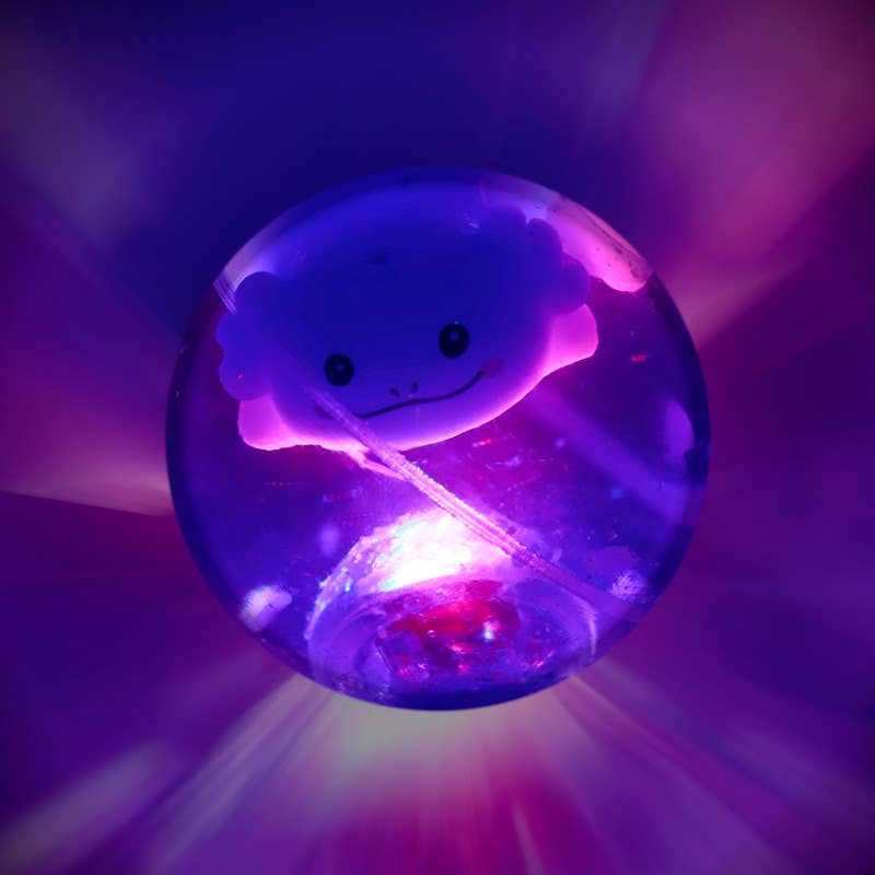 Puckator Ltd - Wholesale Stress Relief Ball/Dough - Axolotl High Bounce LED Flashing Bouncy Ball1