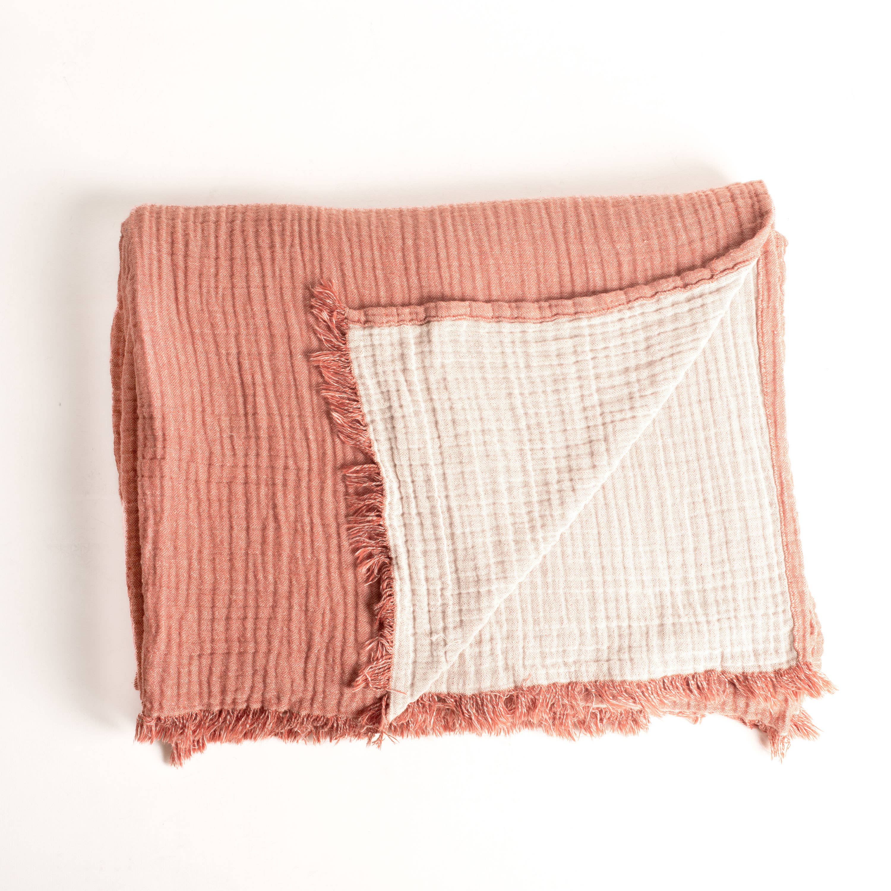 Vivamaison - Vente Plaids - Couvre-lit en mousseline frangé 100 % coton doux, 4 couches premium128