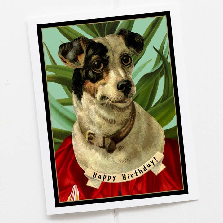 Cheerful Whimsies - Vendita all'ingrosso Biglietti di auguri - Biglietto di auguri. Buon compleanno! Cane vintage.