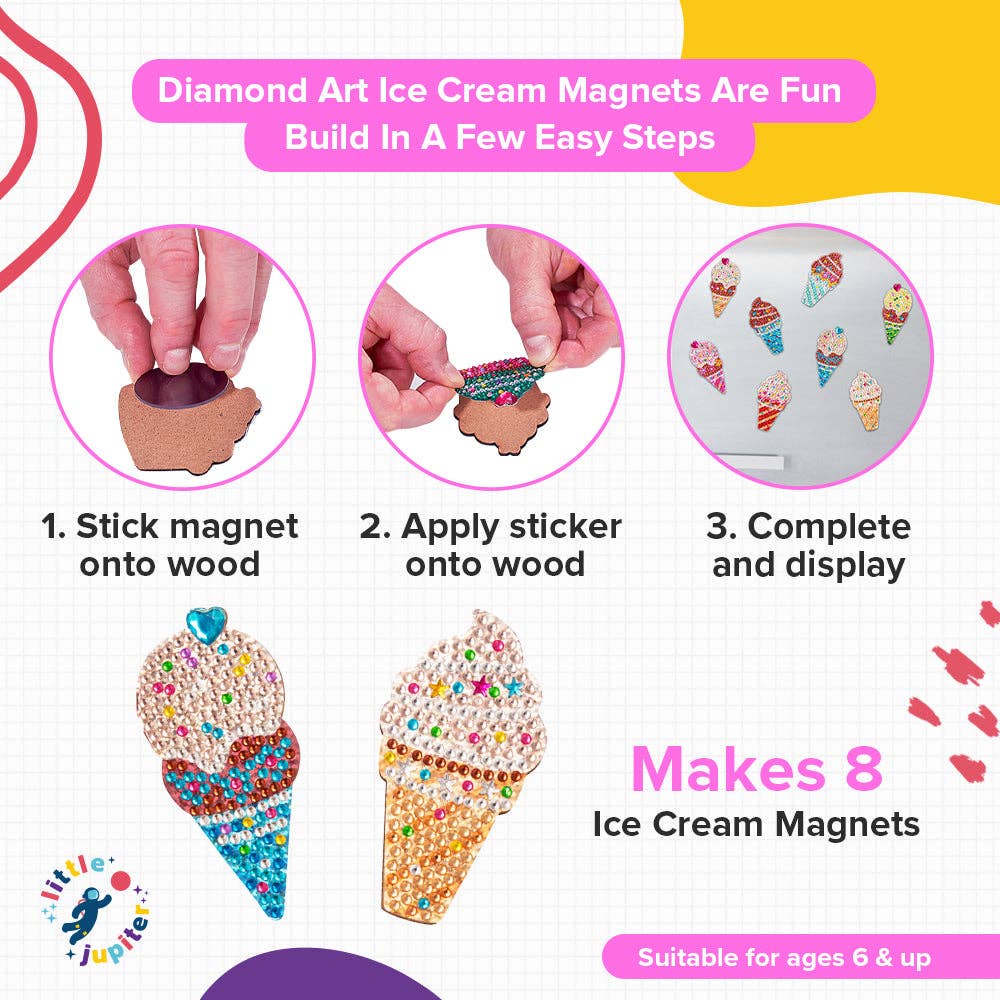 AYK Brand - Wholesale Magnet - Ice Cream Diamond Painting Magnets Set - 8Pcs3
