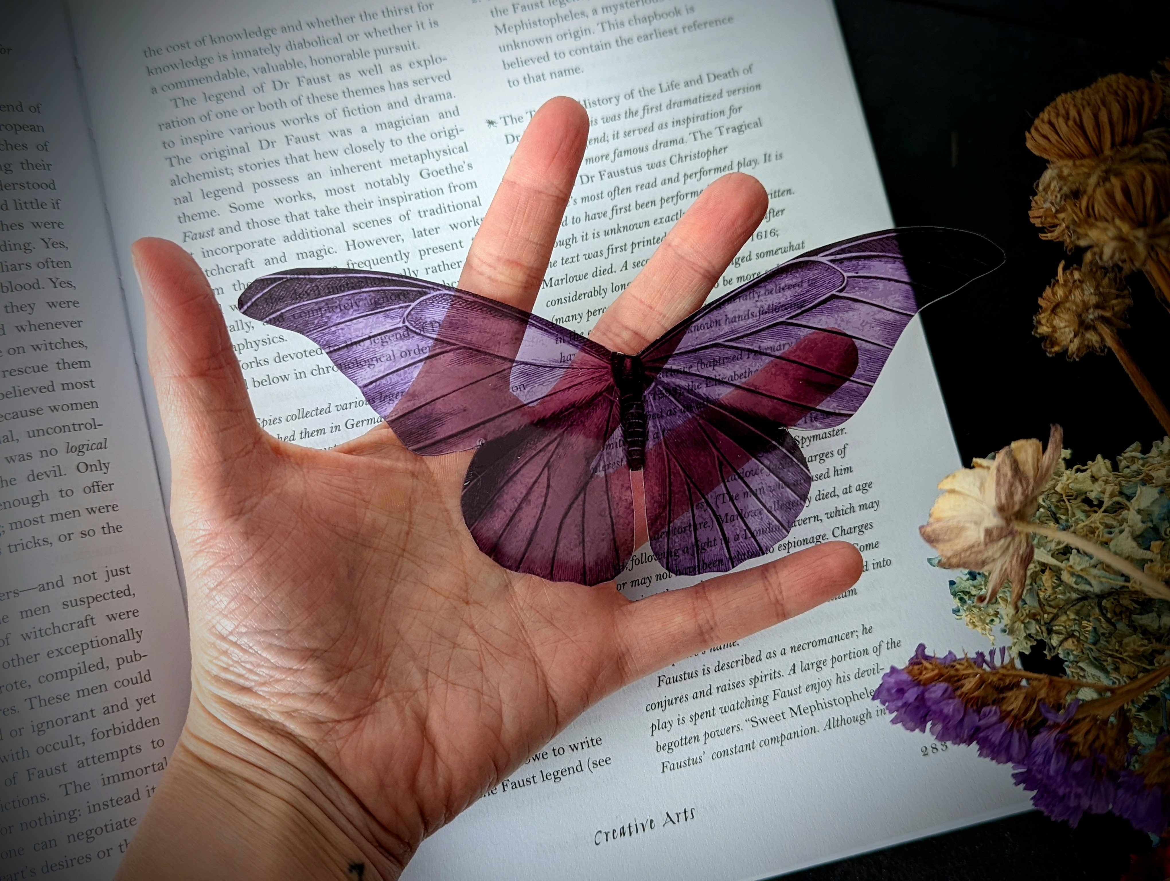 Dark Veinlet - Venta al por mayor Marcapáginas - Marcador transparente - Horror gótico gótico polilla morada2