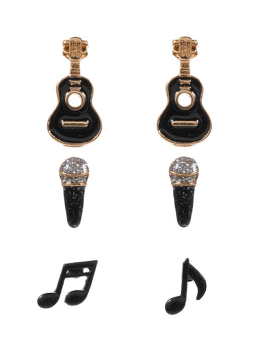 Set di Orecchini con Microfono per Chitarra - Orecchini Rock n Roll per la vendita all'ingrosso da parte di Pretty Attitude Clothing